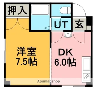 イーストホープ【206号室】の間取り
