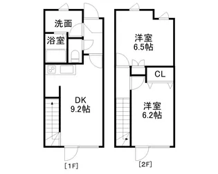 北海道札幌市厚別区大谷地西4丁目【テラスハウス】の間取り