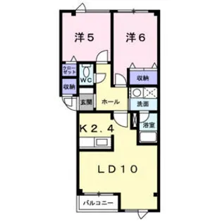 2LDKの間取り画像