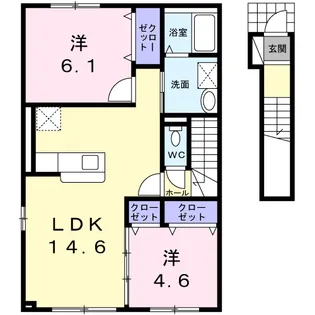 ソルプリメール【2階】の間取り