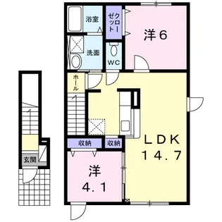 ヴィラKⅢ【2階】の間取り