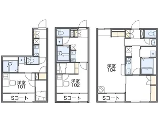 レオパレスソシア【103号室】の間取り