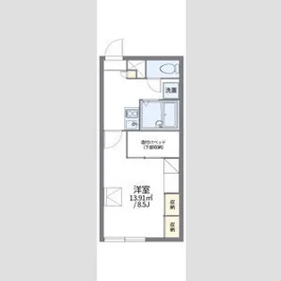 レオパレスシャトル千歳【206号室】の間取り