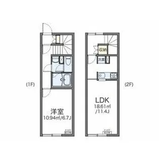 レオネクストブルーブランシェ【105号室】の間取り
