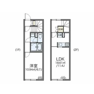 レオネクストブルーブランシェ【104号室】の間取り