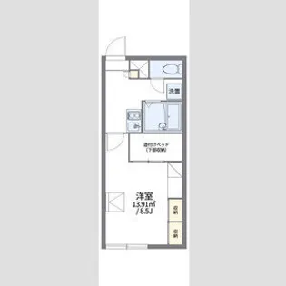 レオパレスいちい【205号室】の間取り