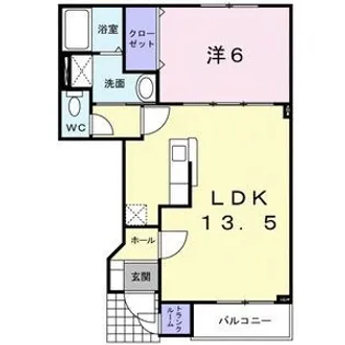 1LDKの間取り画像