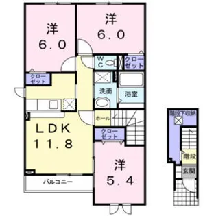 ピーチリーフ【2階】の間取り