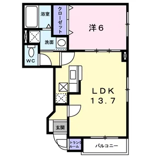 サンクリオージュ壱番館【1階】の間取り