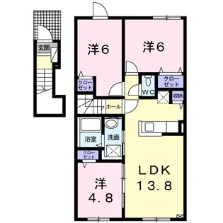 ソレイユ北栄【2階】の間取り