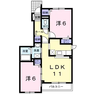 クレール ヴィラ【1階】の間取り