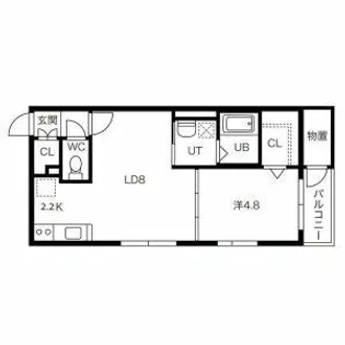 R.FORCE朝日町(アールフォースアサヒチョウ)【0105号室】の間取り