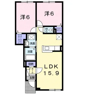 アルカディア【1階】の間取り