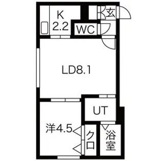 アプリーラ中央町B【2階】の間取り