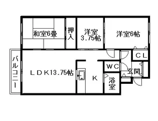 ルミナス7・3【203号室】の間取り