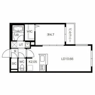 1LDKの間取り画像