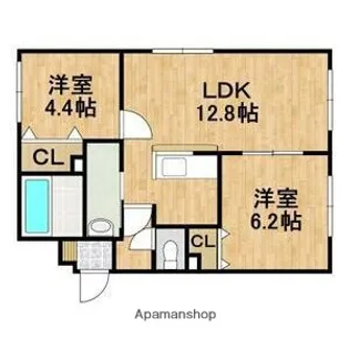 LA DOUCE VIE(ラドゥースヴィ)【205号室】の間取り