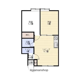 コーポ久【102号室】の間取り
