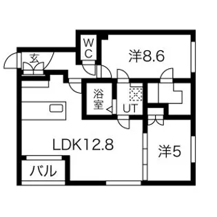カーサフェリーチェ新札幌【3階】の間取り