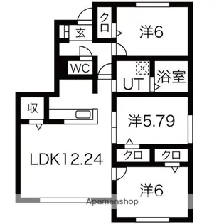 クラージュマロンA棟【101号室】の間取り