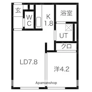 コンフォール中島【102号室】の間取り