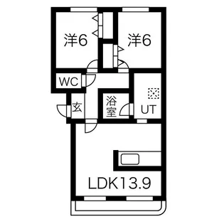 2LDKの間取り画像