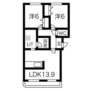 2LDKの間取り画像