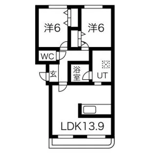 2LDKの間取り画像