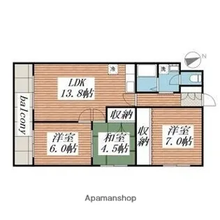 クリスタルヒルズ【3階】の間取り