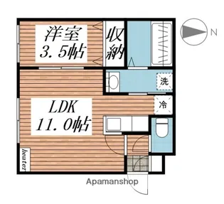ハイアット恵庭【1階】の間取り