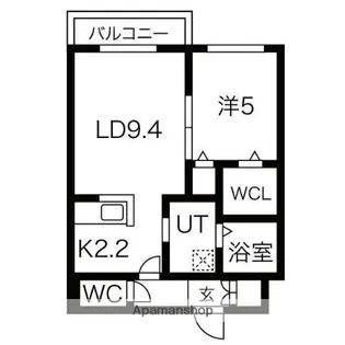 エレガント本町【2-F号室】の間取り