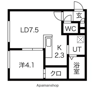 プリオール千歳【1階】の間取り