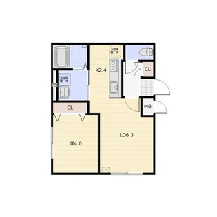 1LDKの間取り画像