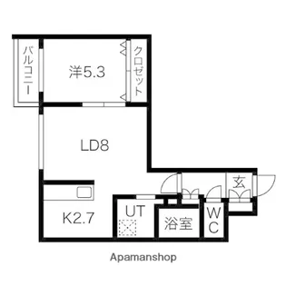 GRACE IMPACT(グレイスインパクト)【202号室】の間取り