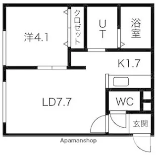 RAISIN(レザン)【101号室】の間取り