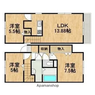 M’S WEST【F号室】の間取り