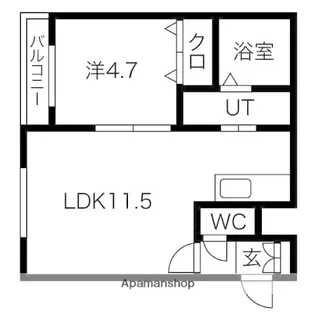 サニーサイド【101号室】の間取り