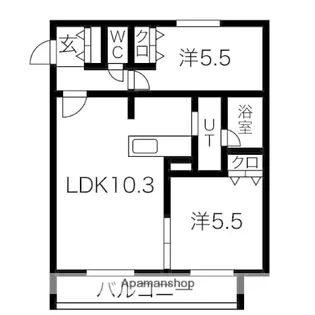 アルファレジデンス末広【401号室】の間取り