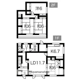 パーチェ信濃【101号室】の間取り