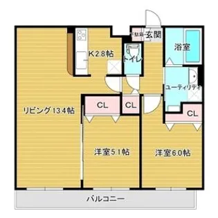 レジデンス北野ヒルズⅠ【2階】の間取り