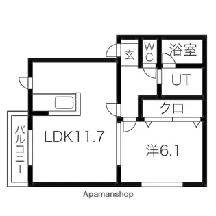 ルボンディール【102号室】の間取り