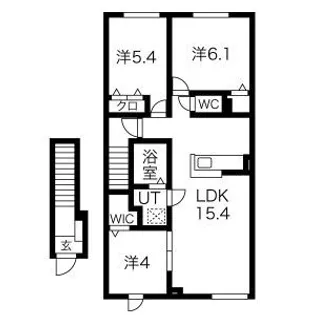 ジェラン明徳町A【2階】の間取り