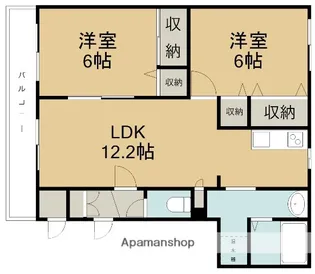 グランドシャルム【302号室】の間取り