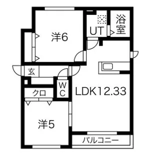 GLOIR恵庭(グロワール恵庭)【105号室】の間取り