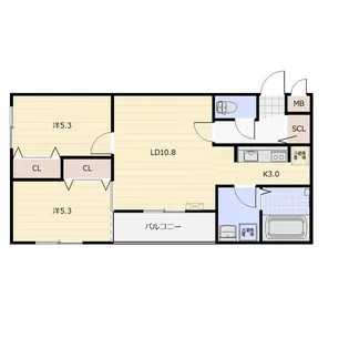 THREE R 千歳(スリーアール)【1階】の間取り