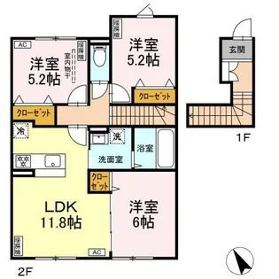 WITH SKY I【2階】の間取り