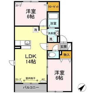 ベルソス苫小牧 C【2階】の間取り