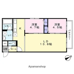 センチュリー信濃【101号室】の間取り