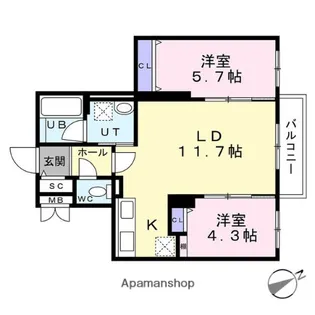 センチュリー信濃【3階】の間取り
