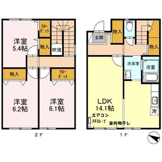 北海道苫小牧市拓勇西町6丁目【テラスハウス】の間取り
